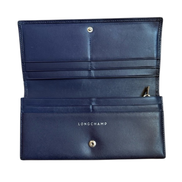 Longchamp Navy Leather Long Flap Wallet - Picture 8 of 14